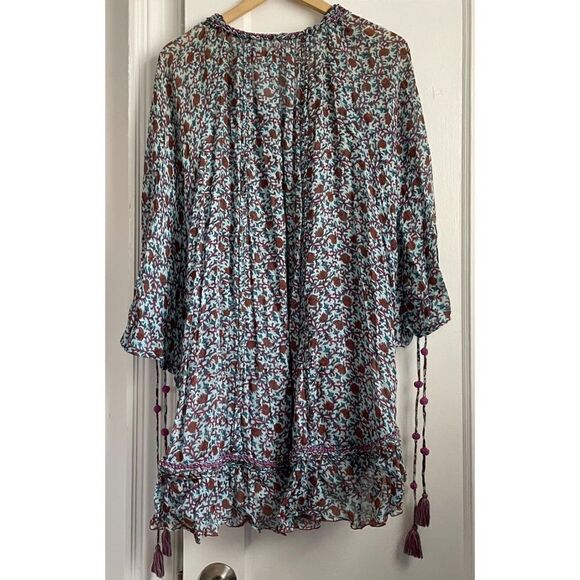 Poupette St Barth 3/4 Sleeve Ruffled Poncho Dress - Picture 11 of 12